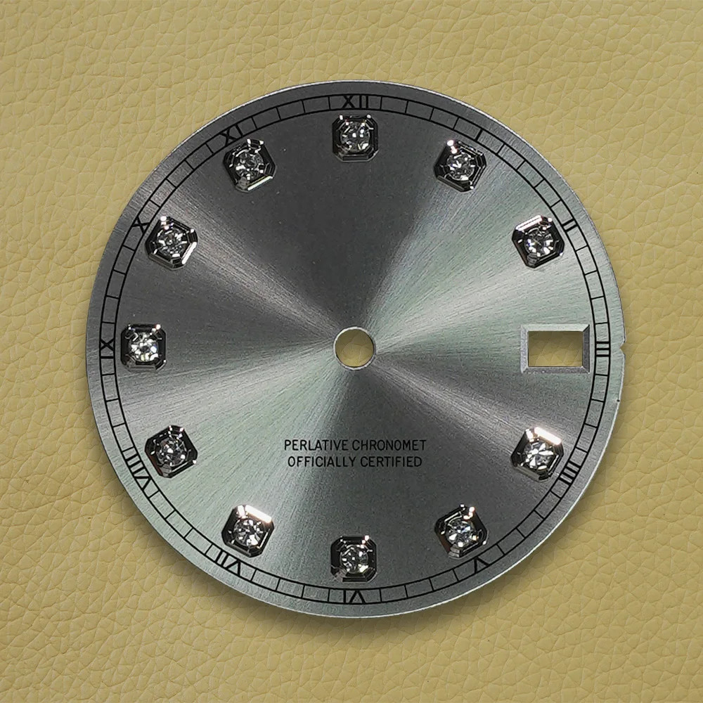 28.5Mm S Logo Dial NH35 Dial Sunray Diamond Fit NH35/NH36/4R/7S Movement Watch M