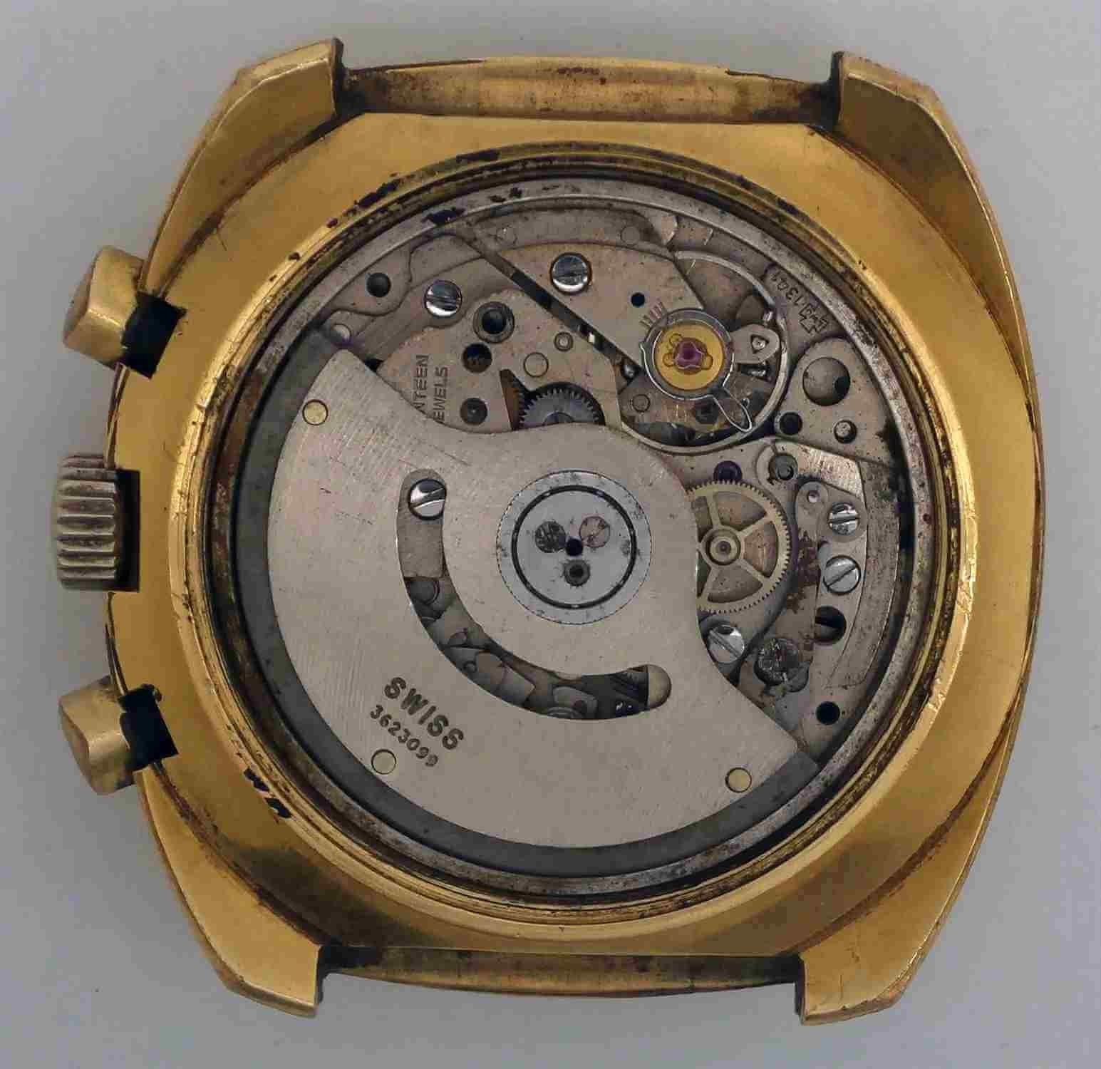 VTG PHILIP MORRIS Gold Plated Chrono. Ref: 9805. Cal: Lemania-1341. Service