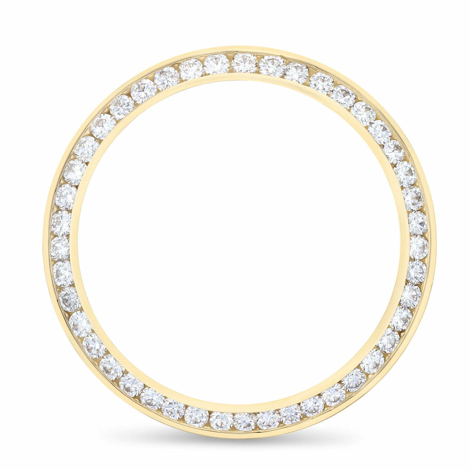2.30CT CHANNEL NATURAL DIAMOND BEZEL 18KY FOR ROLEX DATEJUST 16013 16203 16233