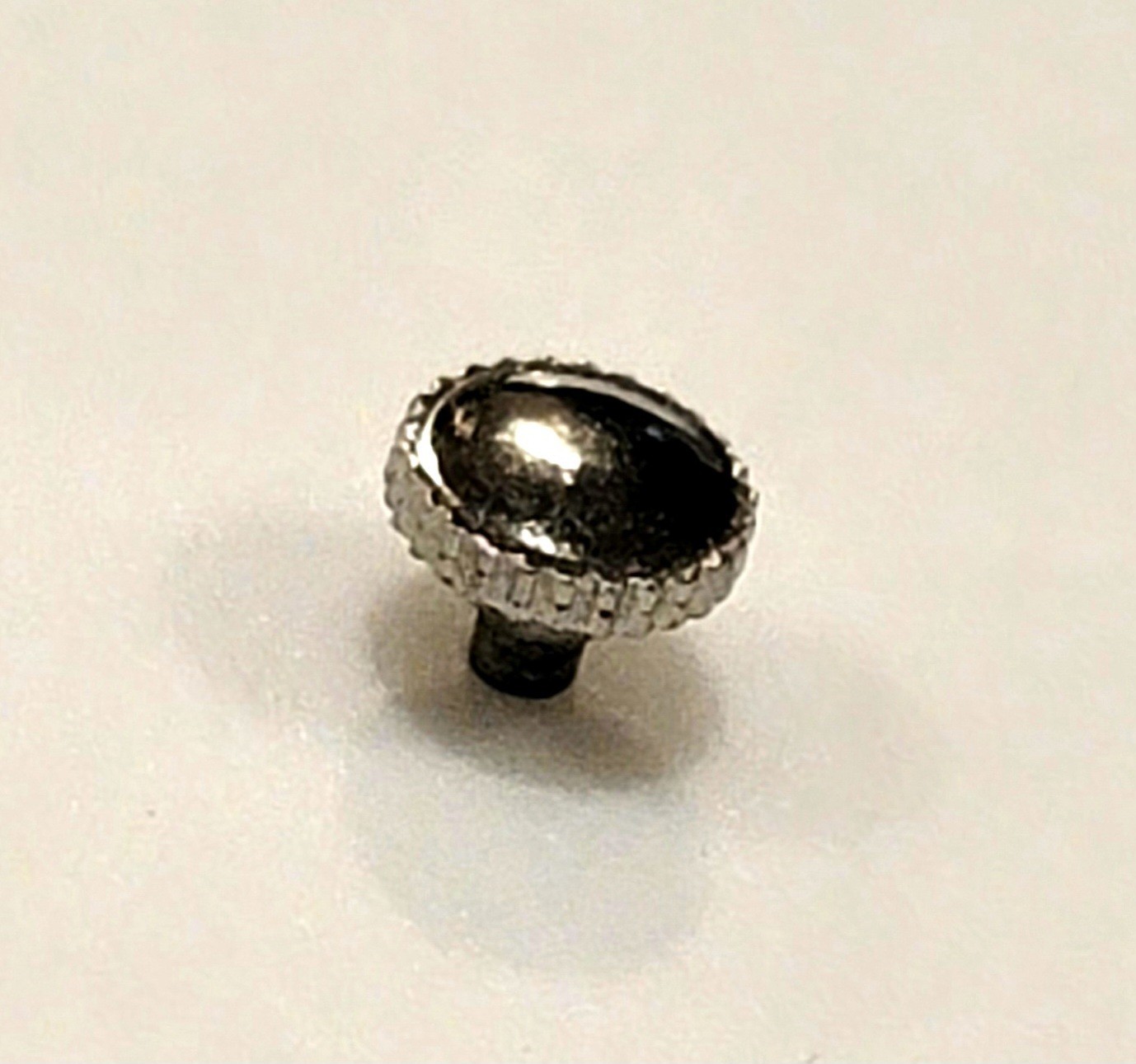 SB2-C03: D ~4.5mm H ~3.5mm Tap 10 – 1/10 14K White Gold-Filled Watch Crown – NOS