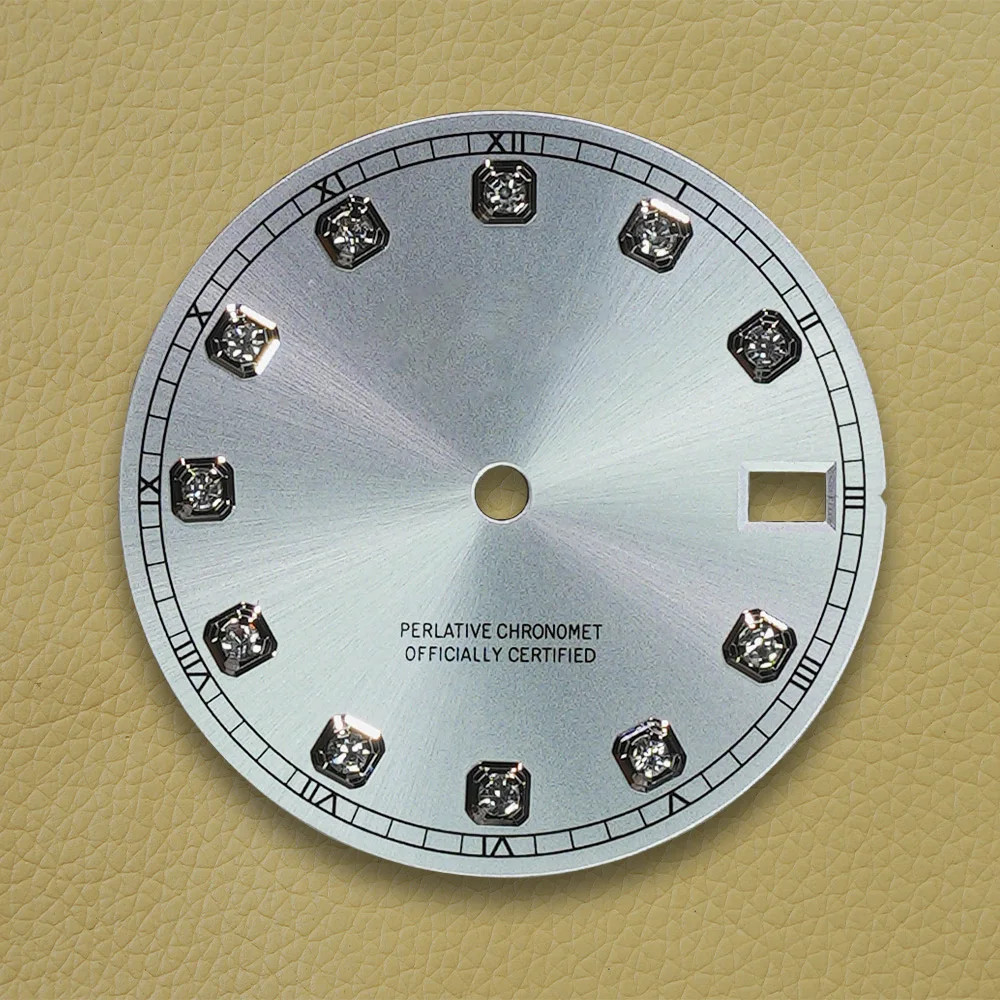 28.5Mm S Logo Dial NH35 Dial Sunray Diamond Fit NH35/NH36/4R/7S Movement Watch M