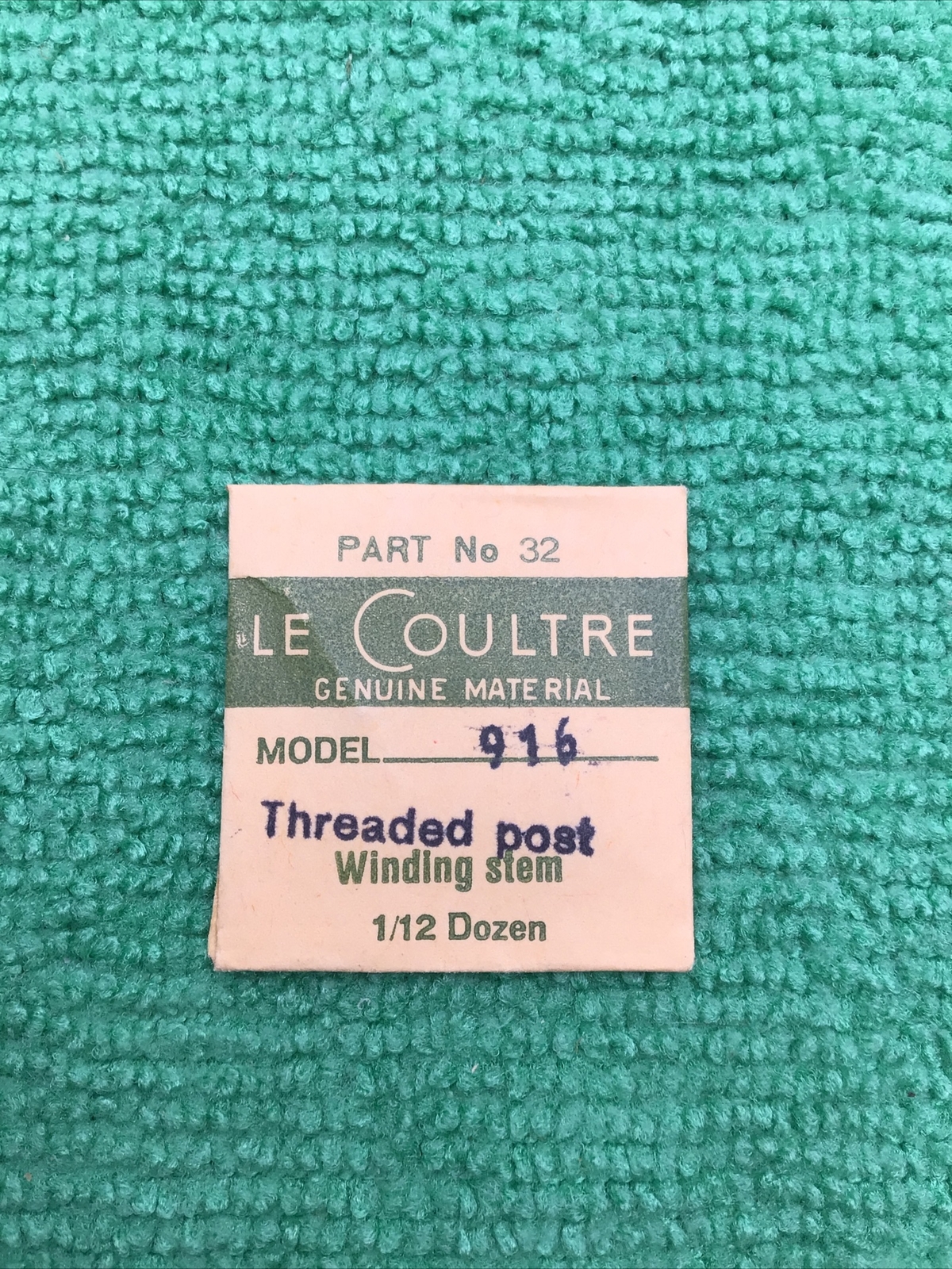 Jaeger LeCoultre Winding Stem Threaded Post Cal. 916 Part 32, NOS