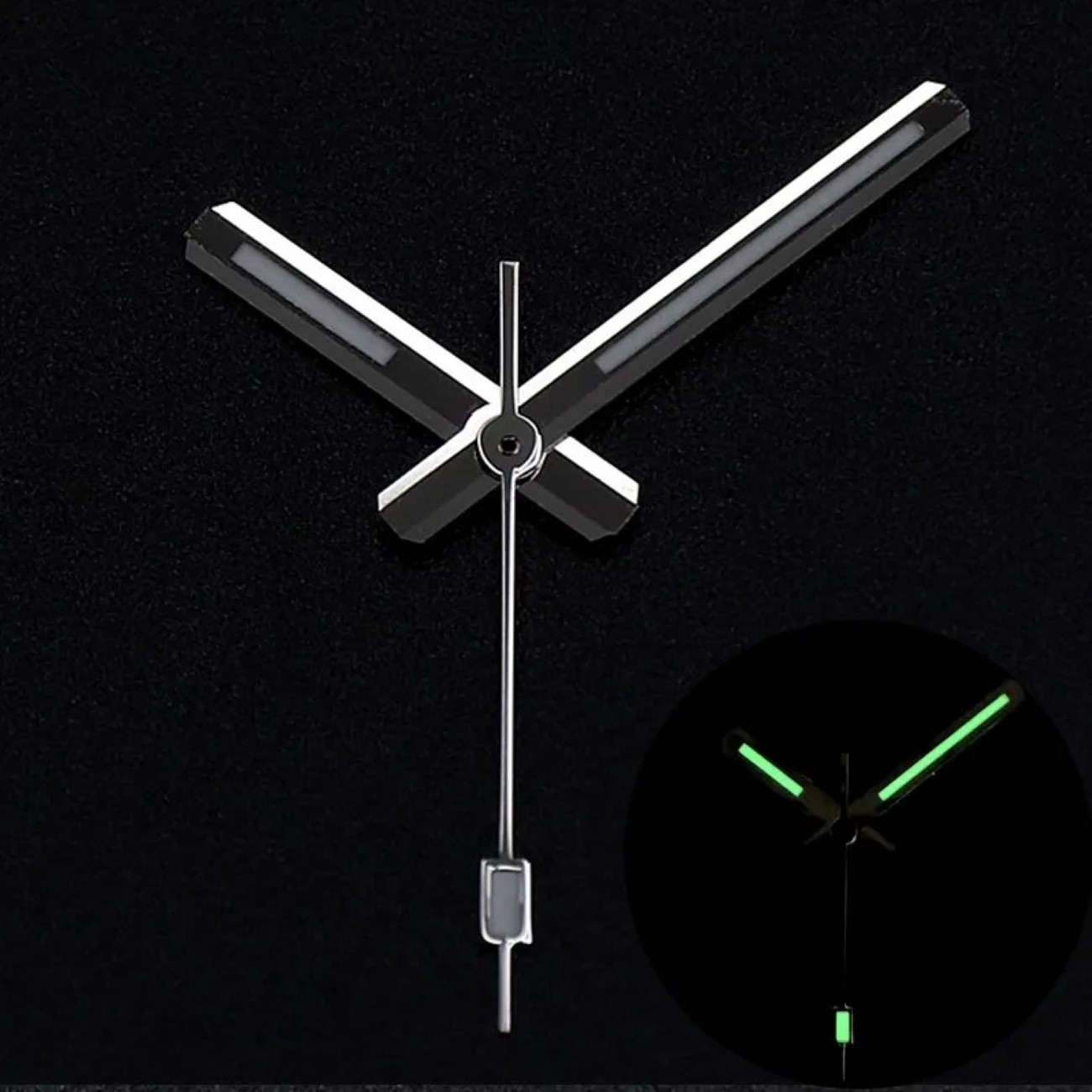 Watch Hands Blue Green Luminous Polished Pointer For Nh35 Nh36 Movement Mod Part