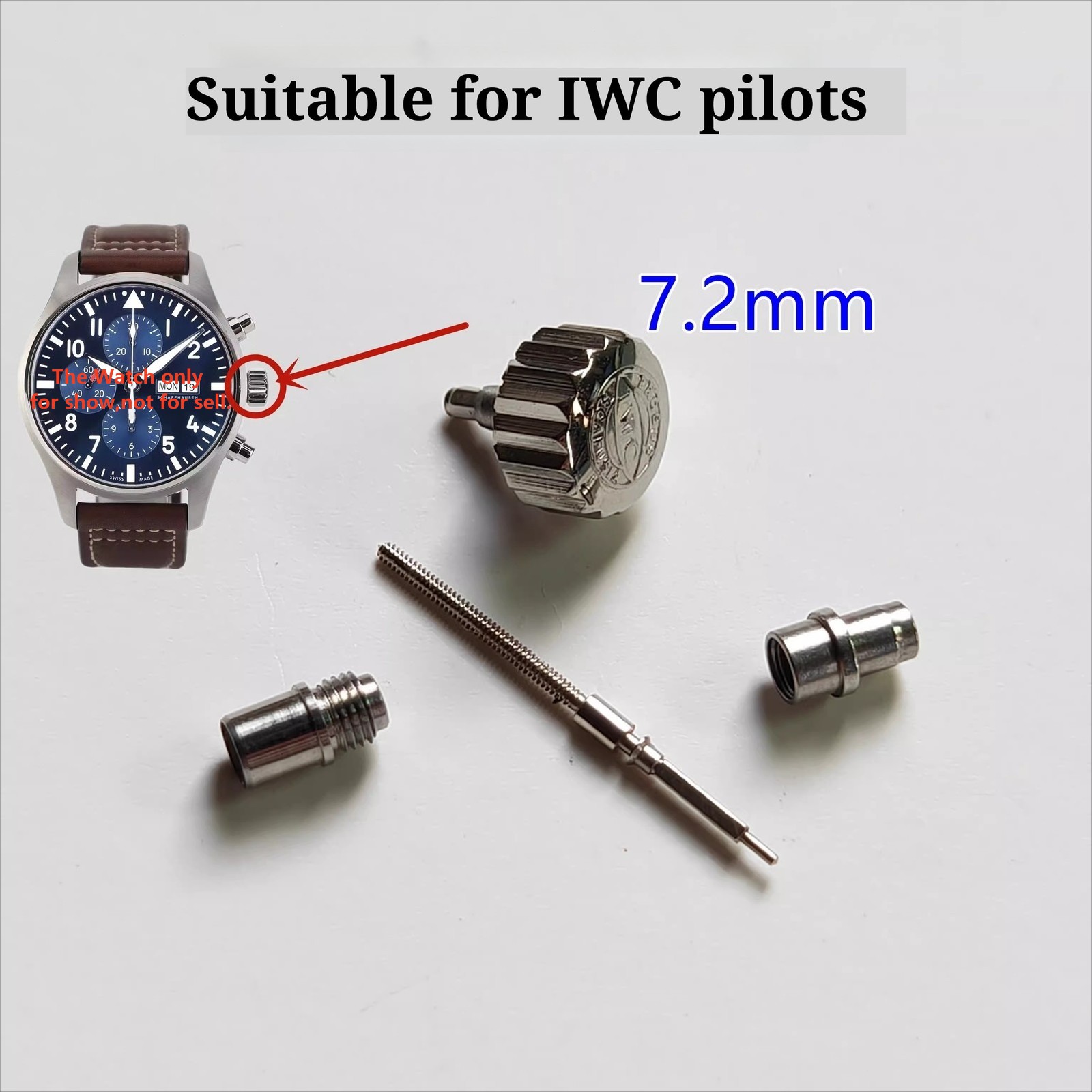 7.2mm Fits for all steel head crown accessories of International Pilot Series