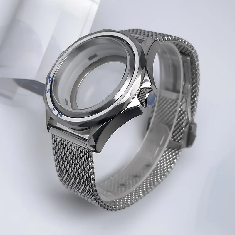 41mm Seamaster 300 Mod Kit Solid Steel Case Mesh Strap 31mm Dial NH35 NH36 Parts