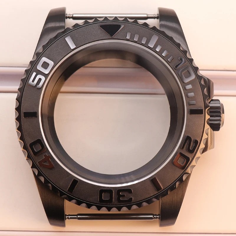 40mm Watch Case Sapphire Yacht Bezel For nh35 nh34 NH36 NH38 Eta2824 Miyota 8215