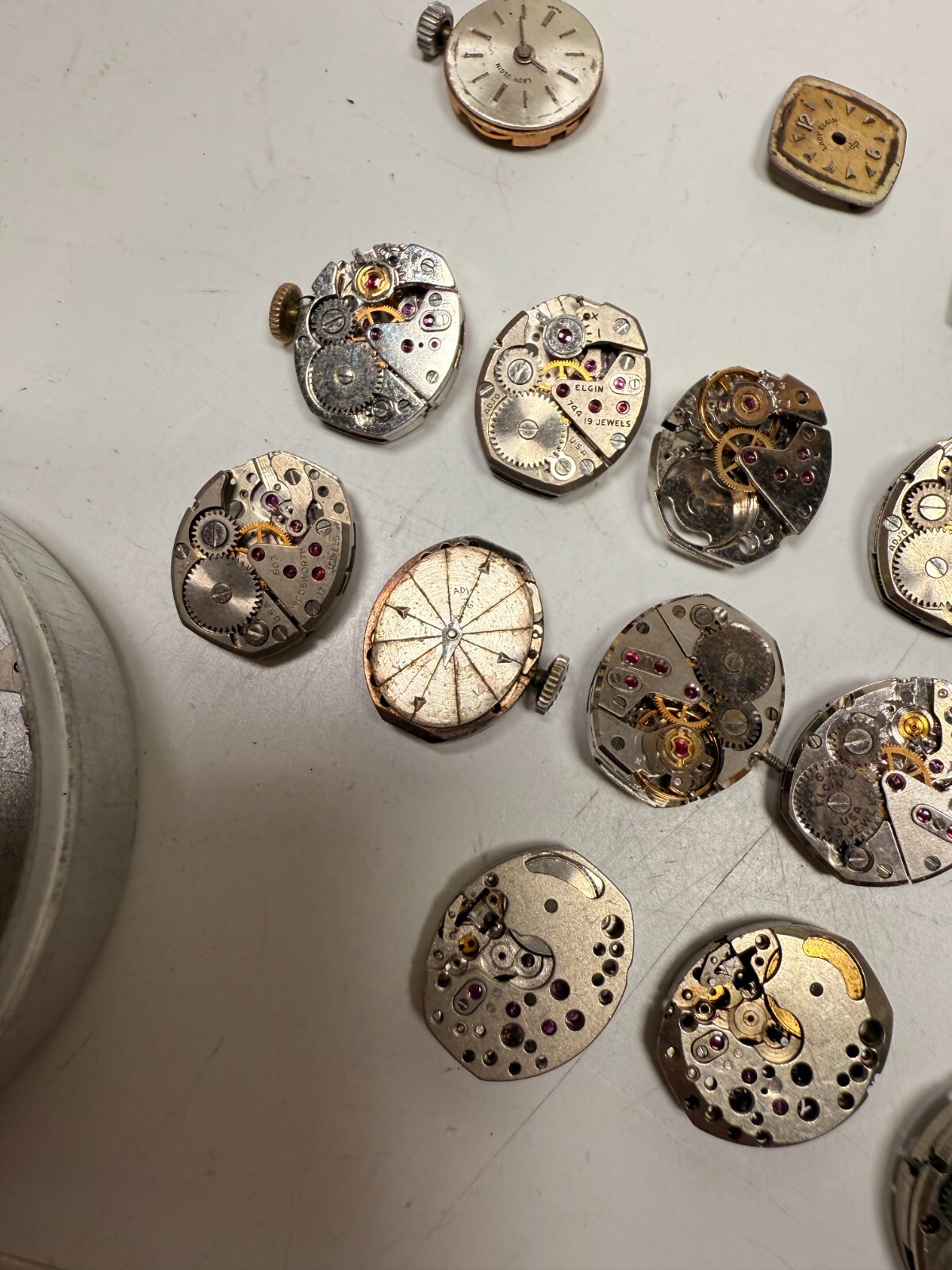 Vintage 1960’s 50’s Elgin Bulova Ladies Watch Movement PARTS LOT Dial 702 744