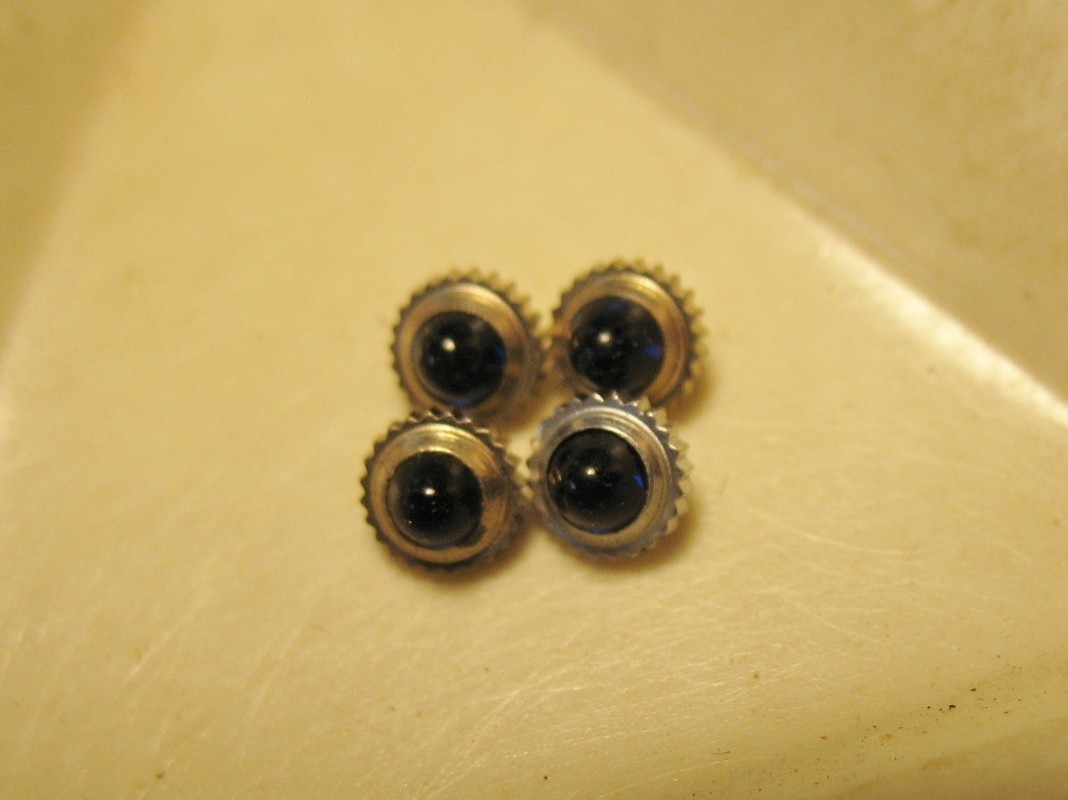 lot of 4 NOS Blue Sapphire Wrist Watch Crowns 5mm Tap 10 White