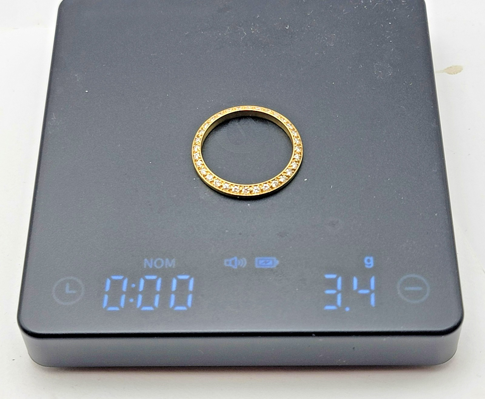 Custom Solid 18K Yellow Gold 26mm 0.6TCW Diamond Bezel fits Rolex Models 3.4g