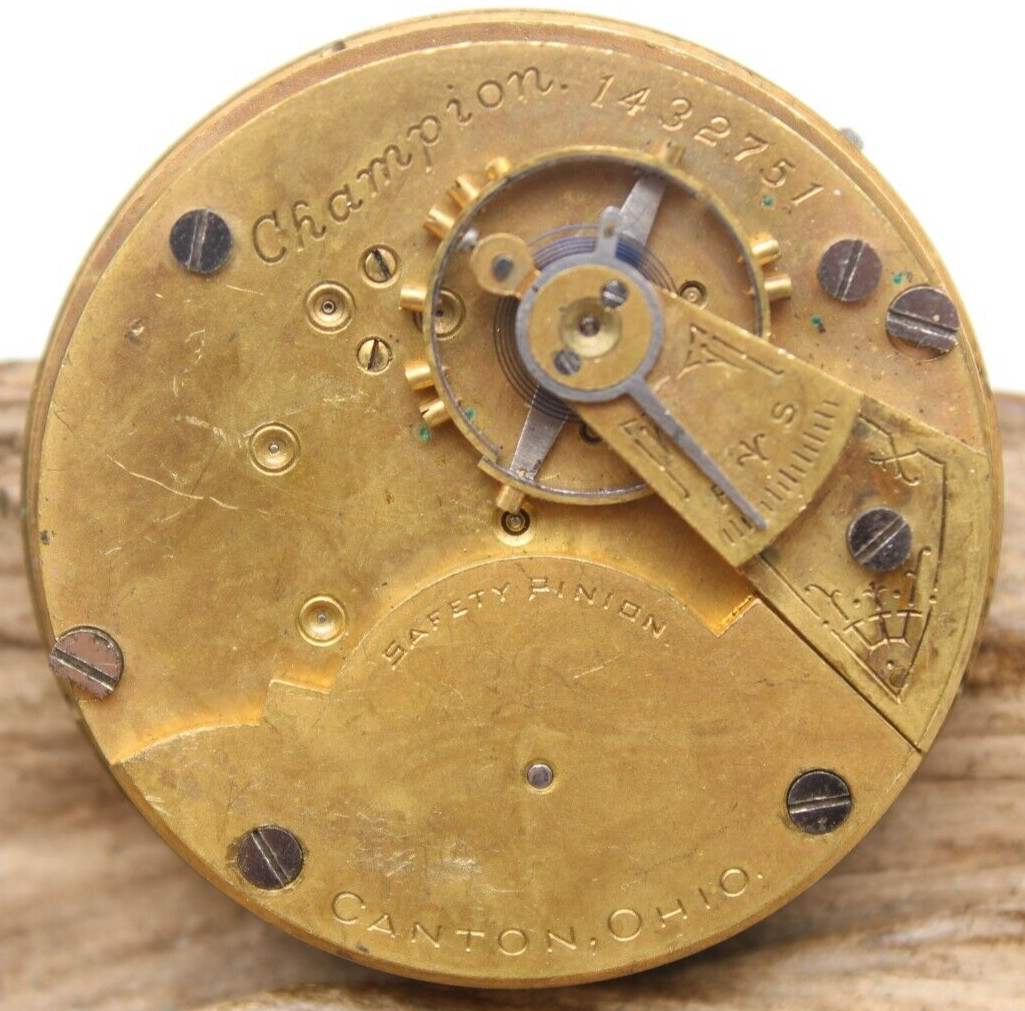 1900 HAMPDEN POCKET WATCH MOVEMENT 1432751 GRADE: CHAMPION 18s 7j (FK2)