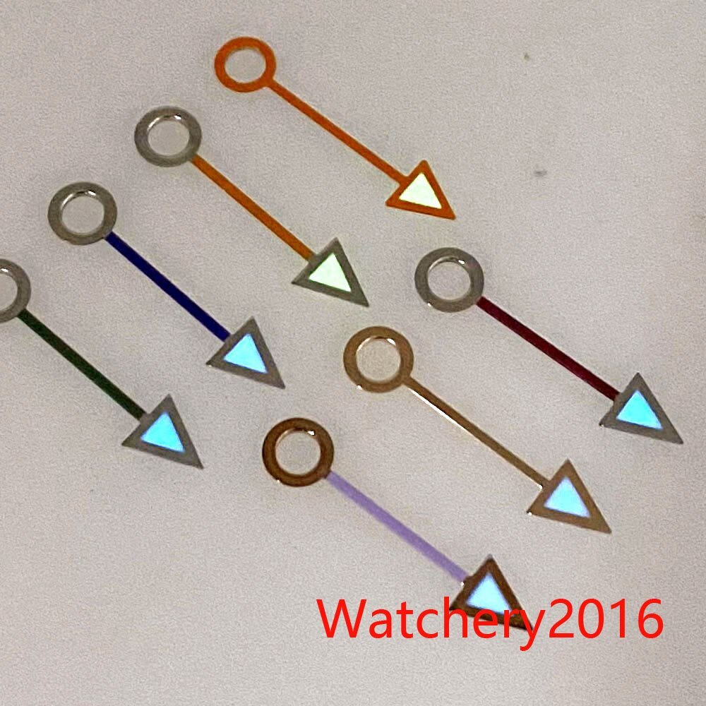 Watch Hands Red Rose Gold 2.2mm Hole GMT hands Fit NH34 MingZhu 3804 Automatic