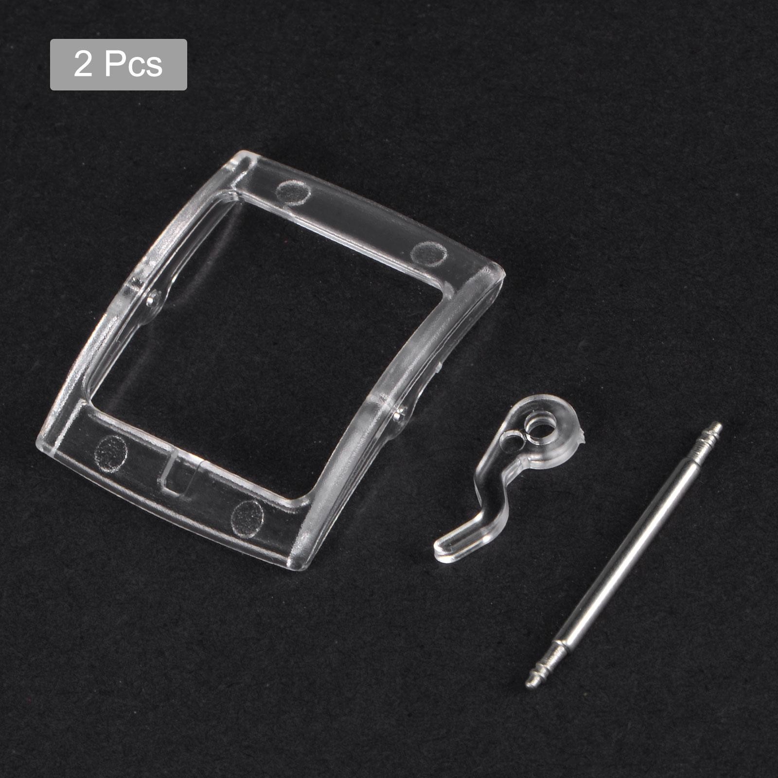 Watch strap plastic buckle for 16mm transparent width 2pcs