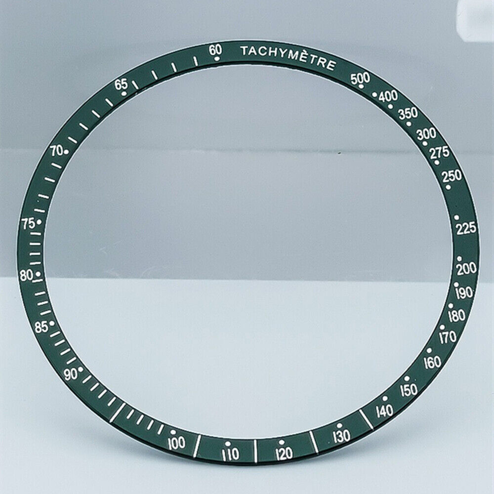 38.5mm Aluminum Alloy Green Ring+White Font Watch Bezel for Omega Speedmaster