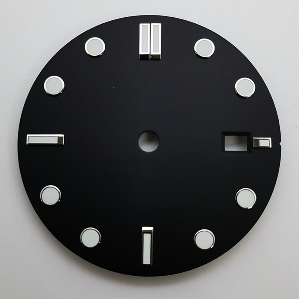 32mm black white blue green sterile luminous watch dial fit NH35 movement