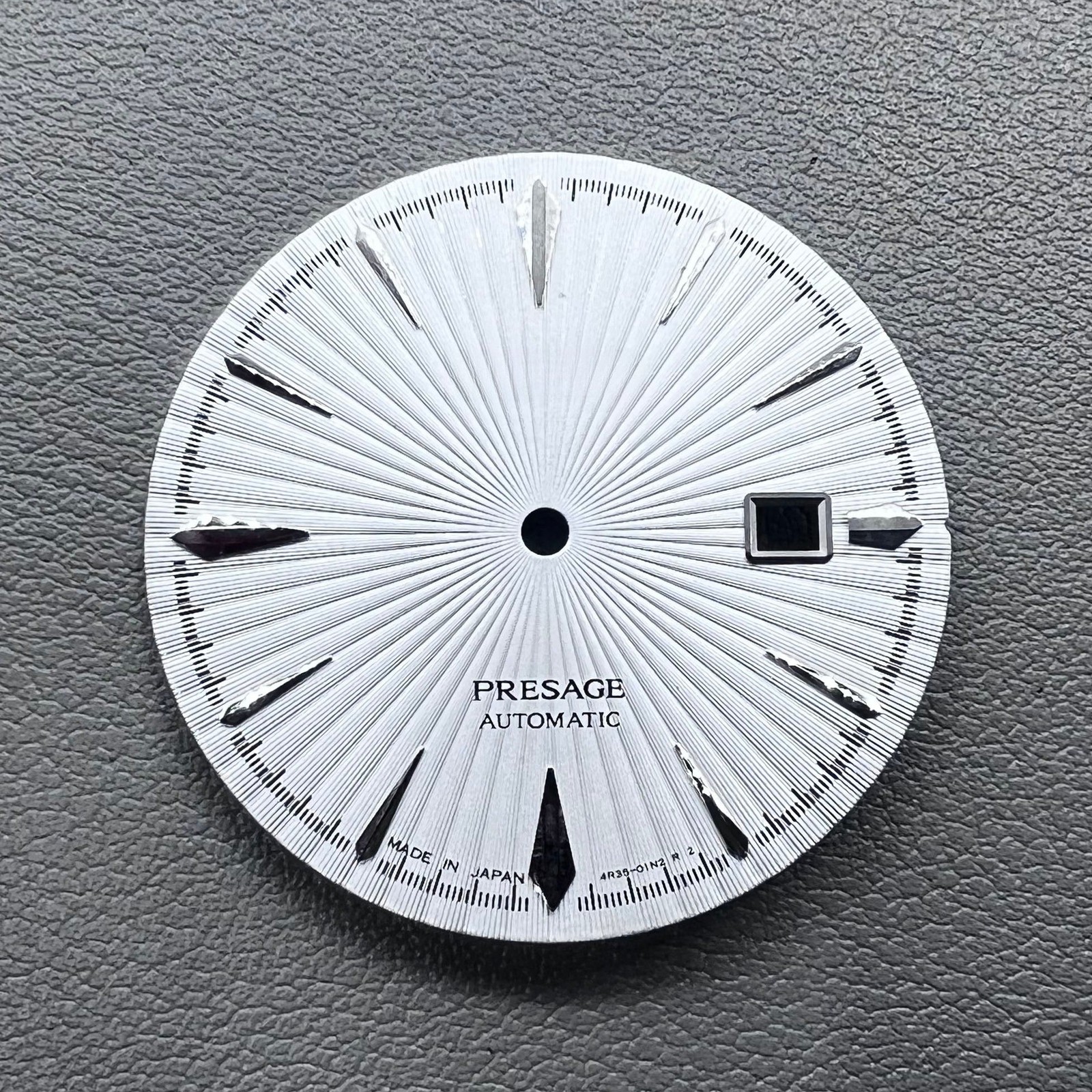 35mm Watch Dial Silver Nail+White Cocktail Modified No Lume for NH35 Movement