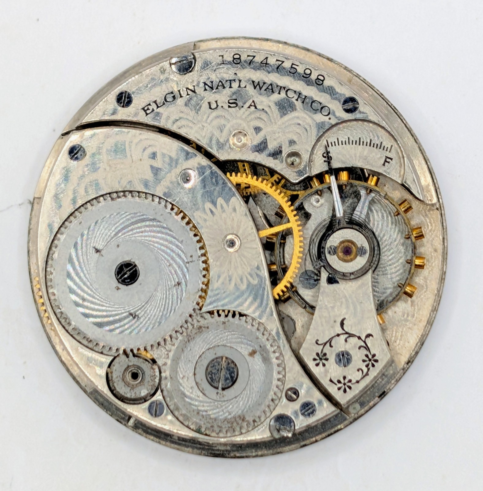 1915 Elgin Watch Movement – For Repair Or Restoration – Not Working