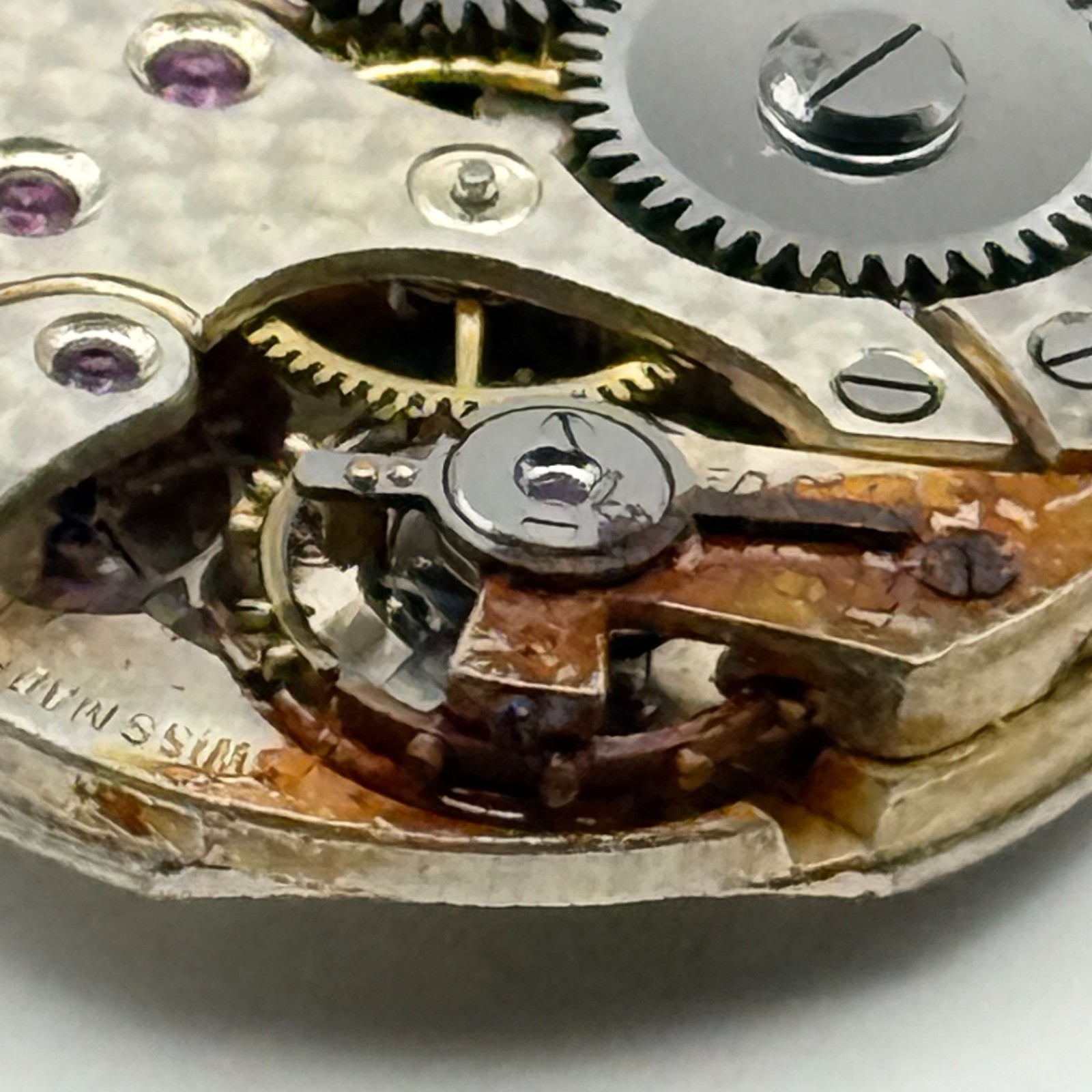 Buser Watch Movement B 15 Jewels Swiss 2 Adj Manual Wind Vintage Parts Repair