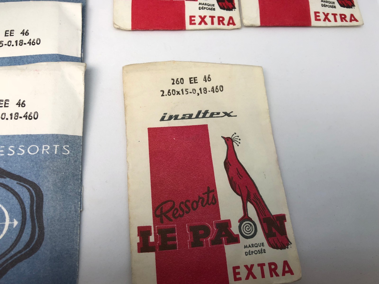 Lot of 6 Packages of INALTEX Springs RESSORTS for Watches. 140EE46 – 250NN78TR