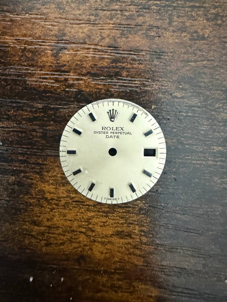 ROLEX LADIES OYSTER PERPETUAL DATE 6517 6516 6519 SILVER STICK DIAL USED COND