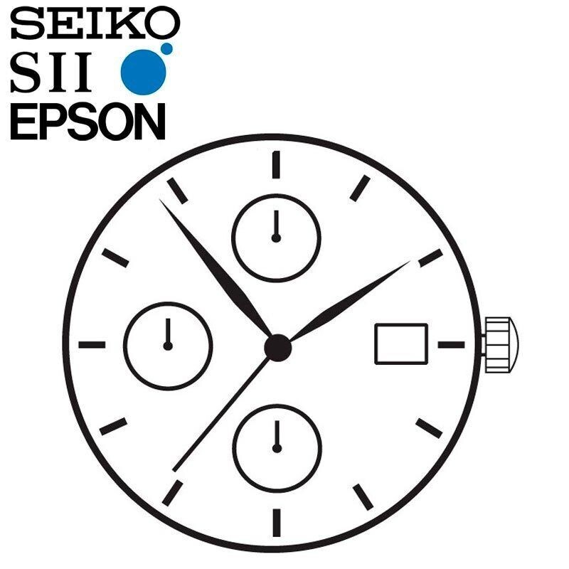 Japan SII / TMI / Epson VD57C HT2 Watch Movement, 12 3/4 Ligne, Chrono., 3 Hands