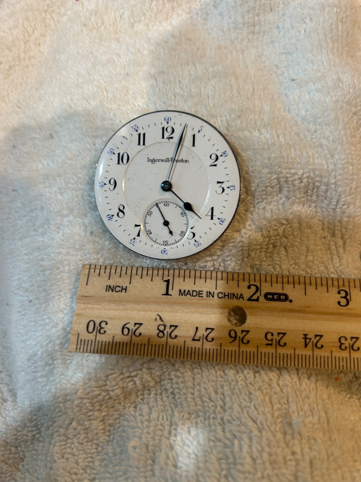 Ingersoll Trenton 15 Jewel 3 Finger Bridge Pocket Watch Movement Sunk Dial