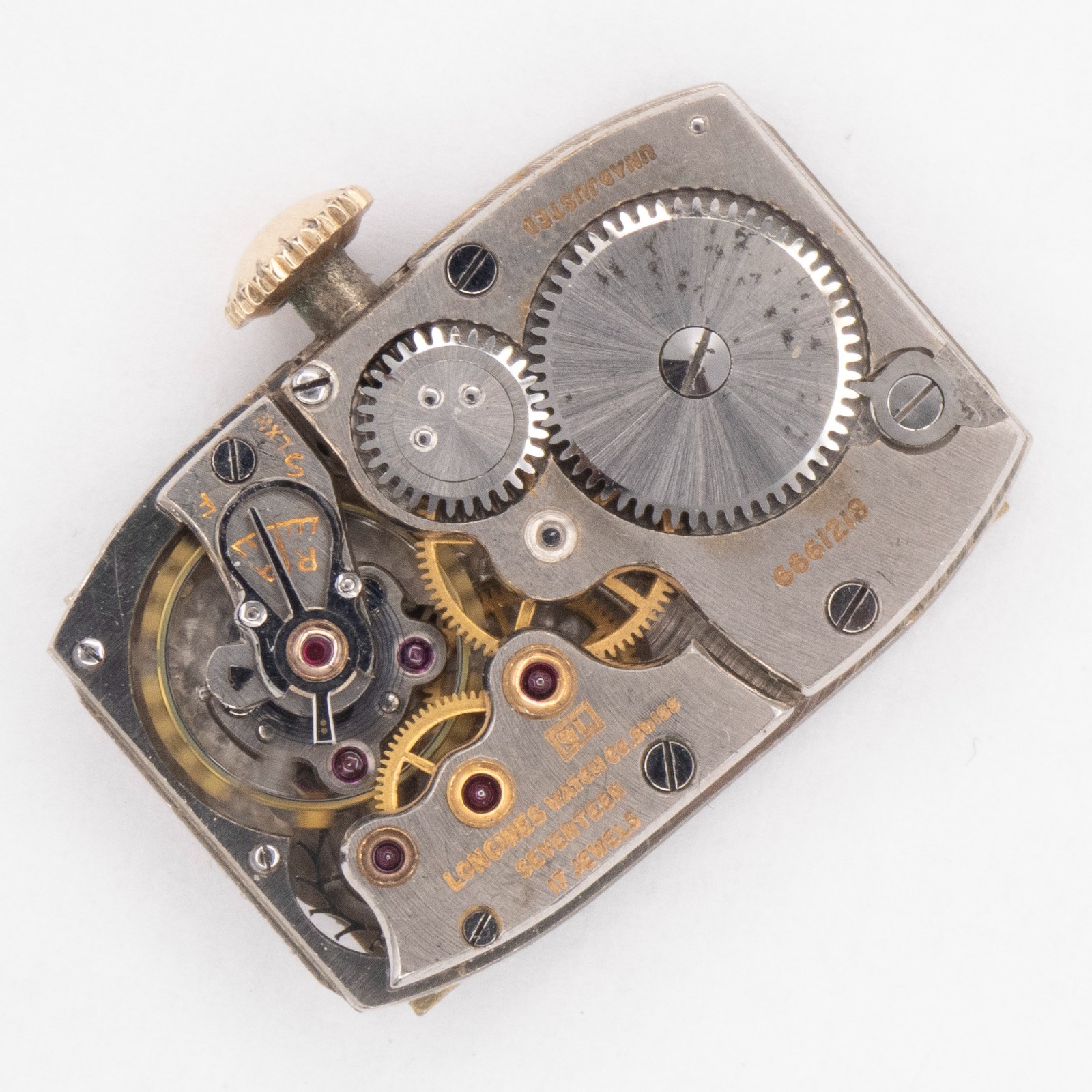 Vintage Longines Caliber 9L 17-Jewel Wristwatch Movement, Keeps Time