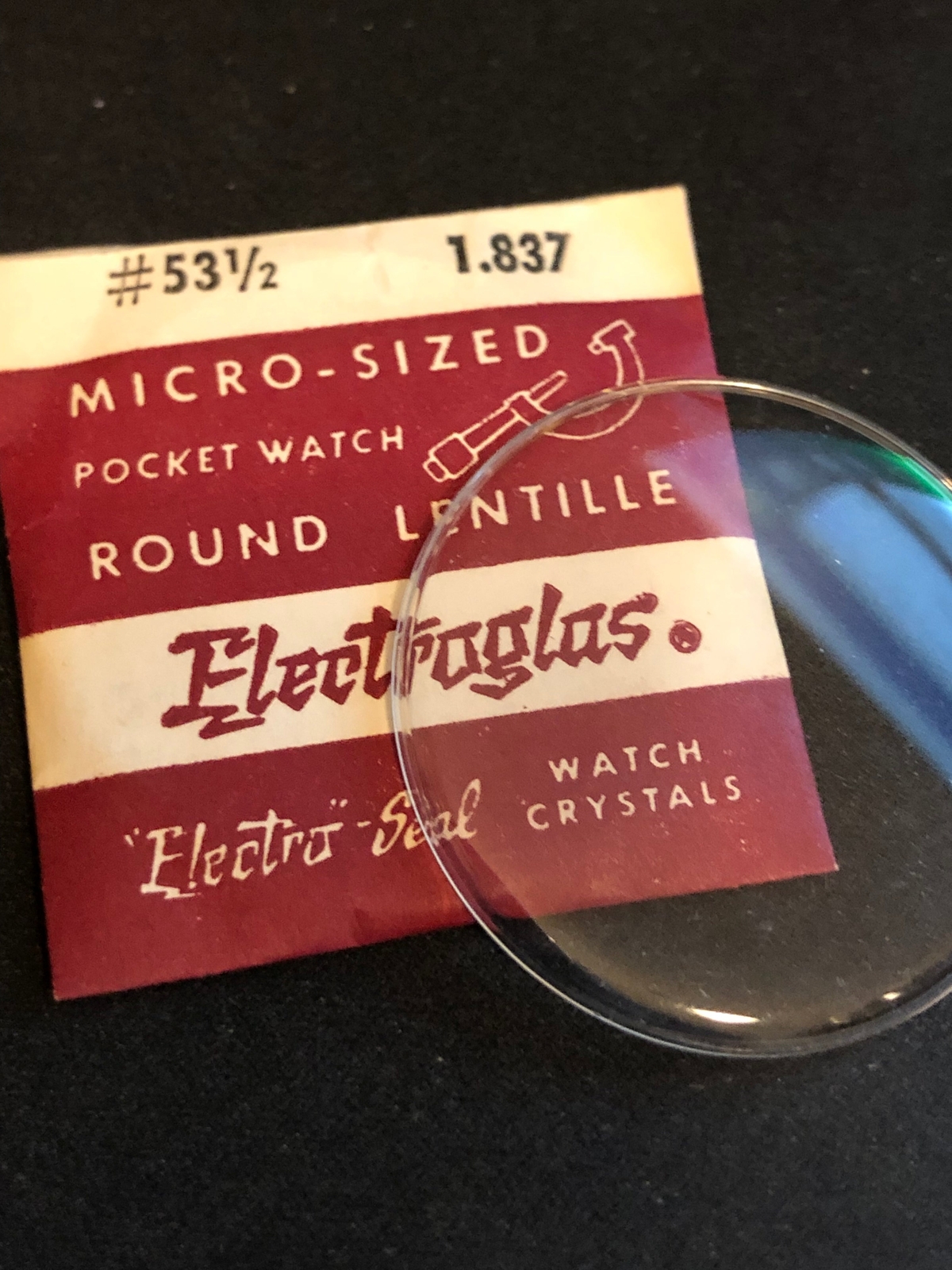 Electro-Seal ES-53½ Pocket Watch Crystal 46.7mm (1.837“) – New