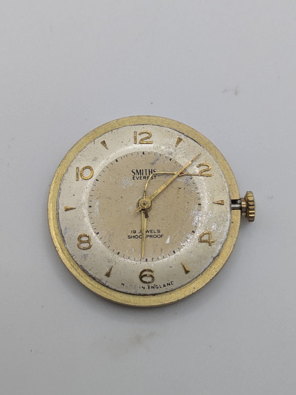 Smiths Everest Cal 10104E Watch Movement 33.23mm Spares Repairs See Photo