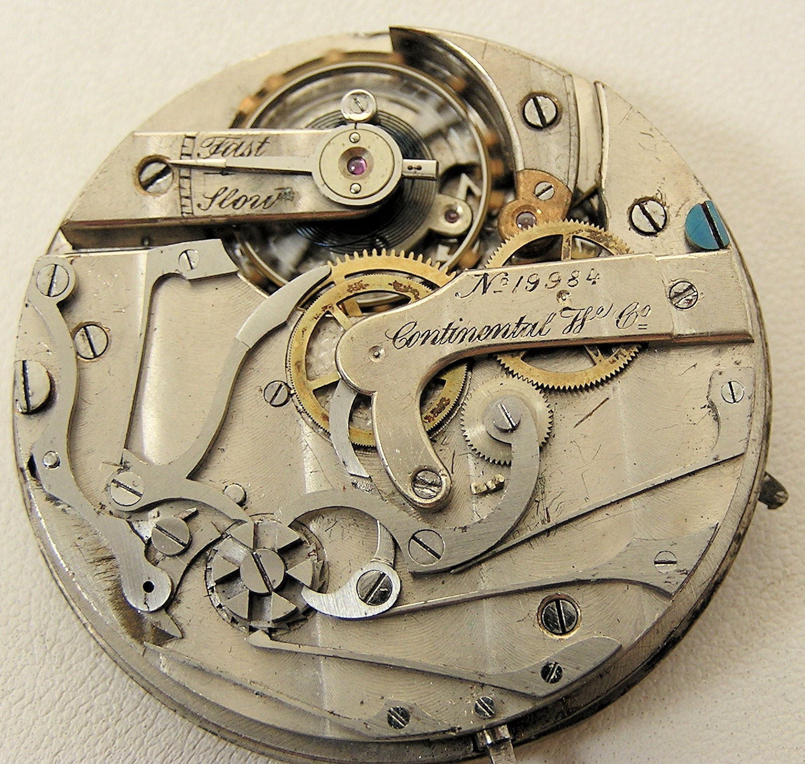 High Grade 45.5mm Continental Chronograph Pocket Watch Movment Dial & Hands #14