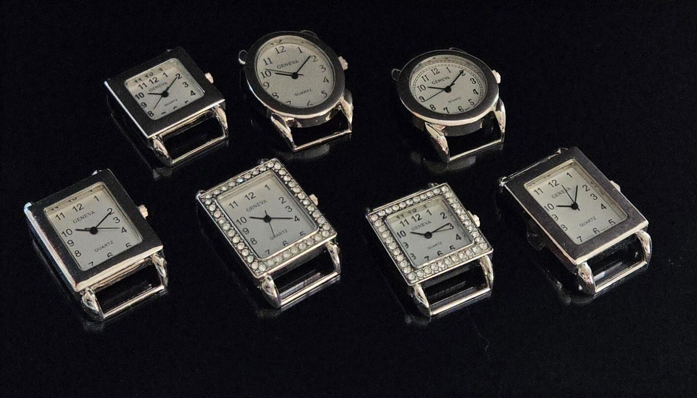 Watch Faces for Beading Ribbon Oval Rectangle Big Surface Battery 10 pcs
