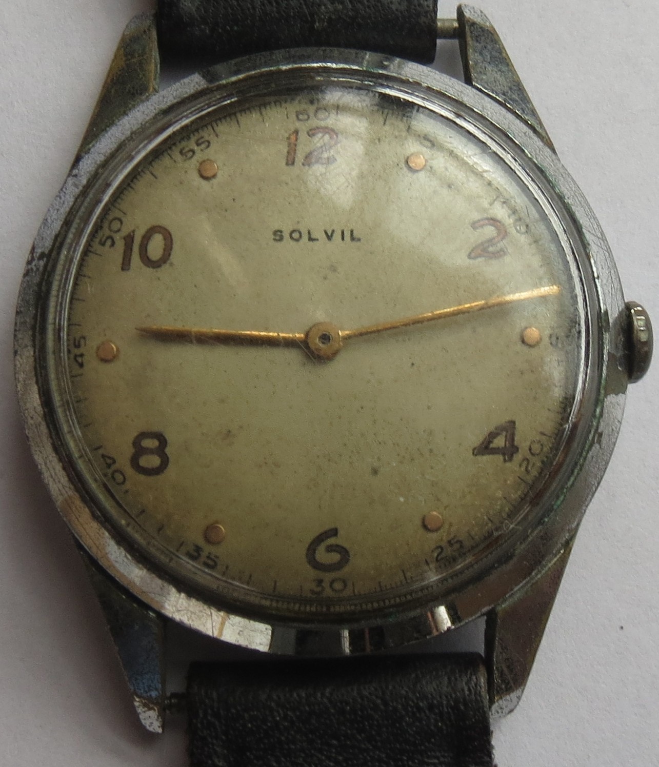 Solvil mens wristwatch movement 23,5 mm. in diameter running condition.