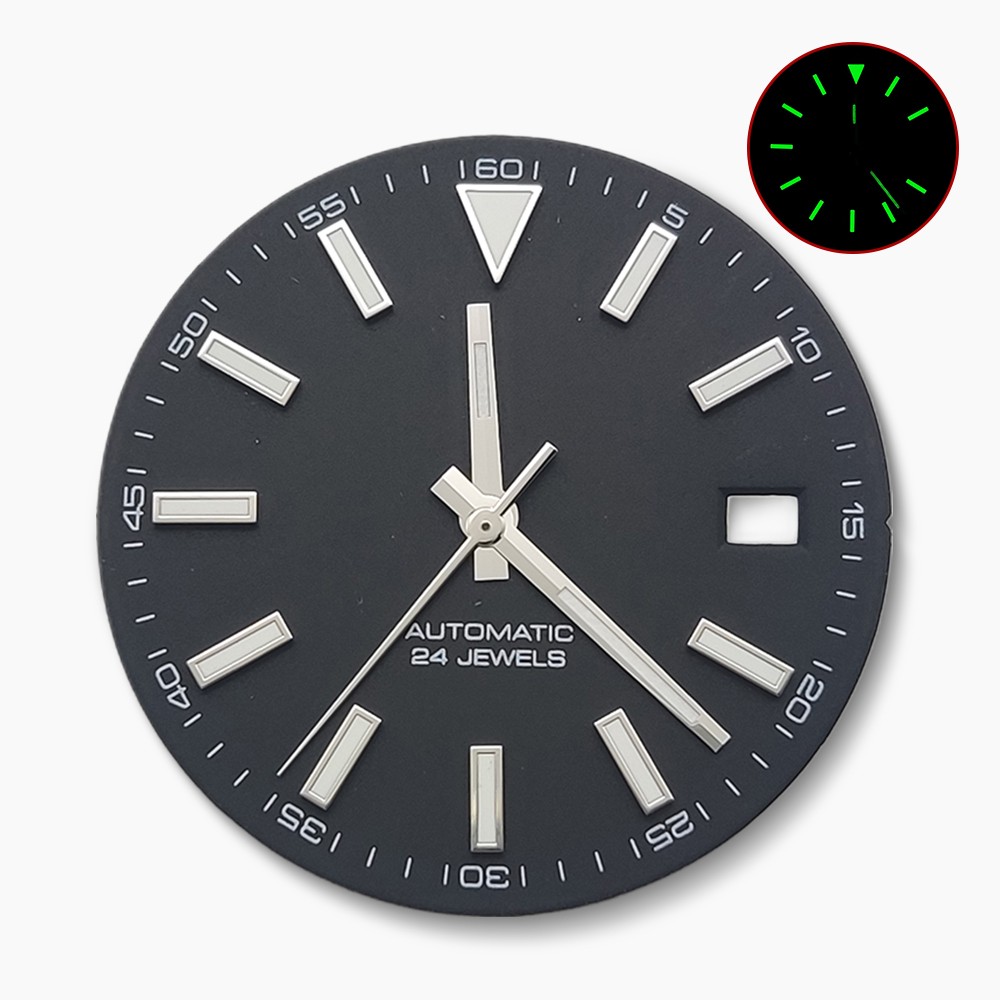 31mm Watch Dial hands Green Luminous for NH35/36/4R35 Movement