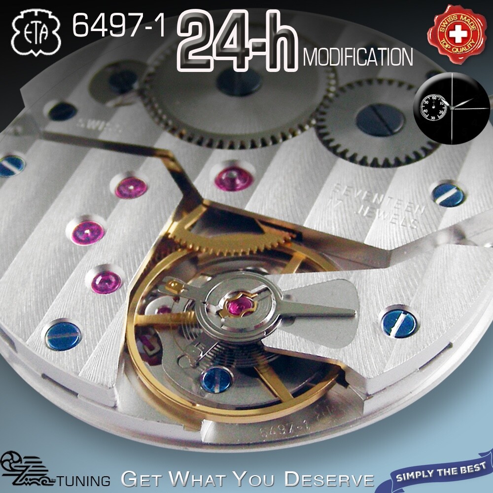 MOVEMENT ETA 6497-1, 24HR MODIFICATED – CDG DECOR, NICKEL, HAND WIND SWISS MADE