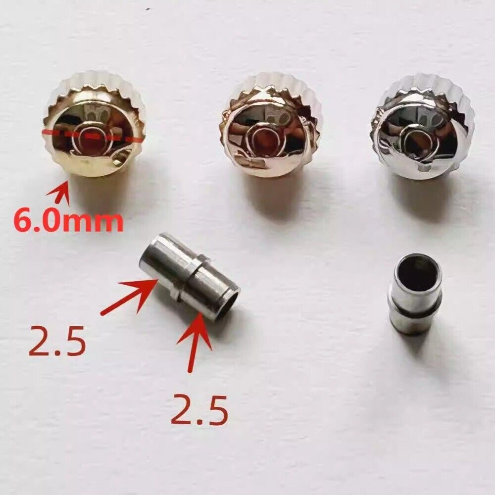 6.0mm Sivler Watch Crown with Tube for OMEGA Seamaster 300 Watch