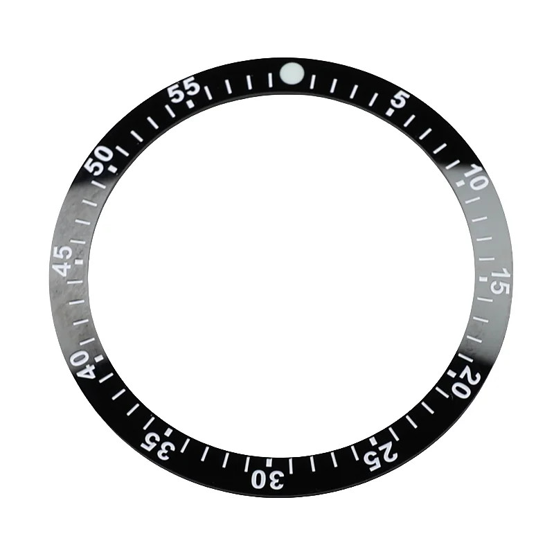 38mm Flat Ceramic Bezel Insert Black With Green Luminous Gloss Replacement Part