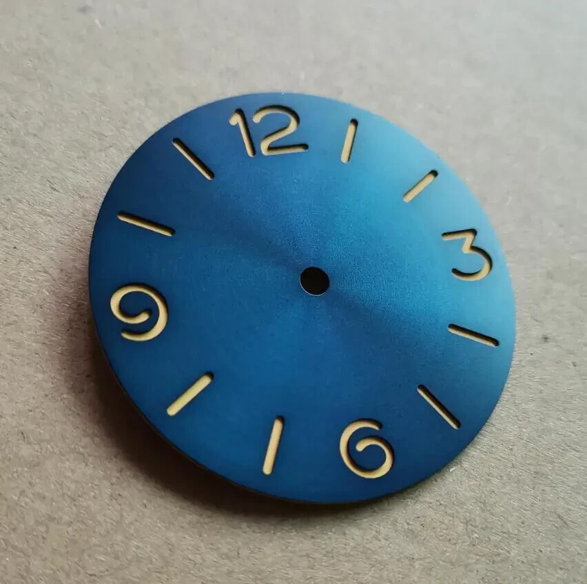 39mm blue Watch dial Green luminous for eta6497 6498 ST3600 ST3621