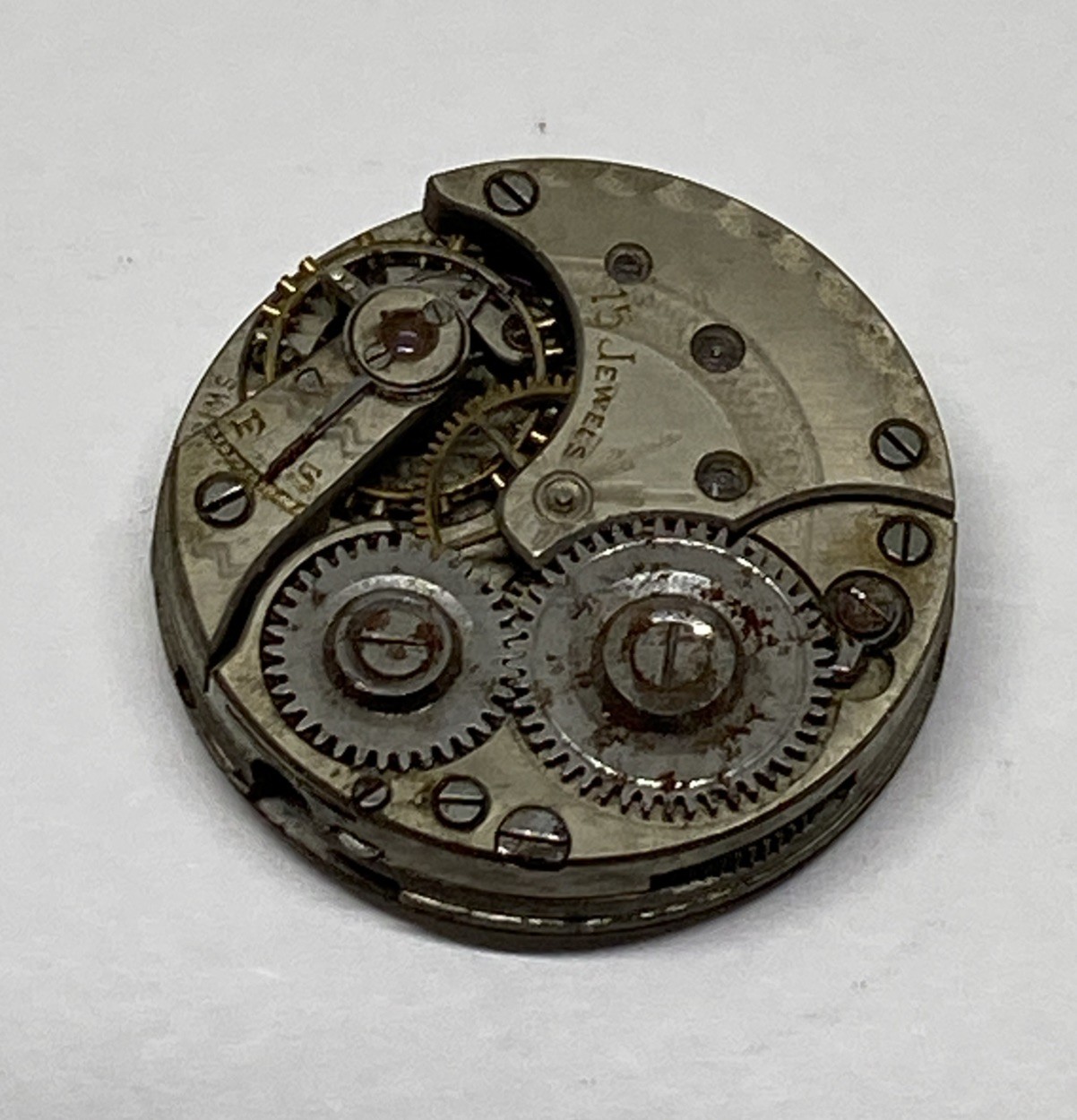 Vintage J.E. Caldwell 15 Jewel Watch Movement Dial & Hands For Parts Or Repair