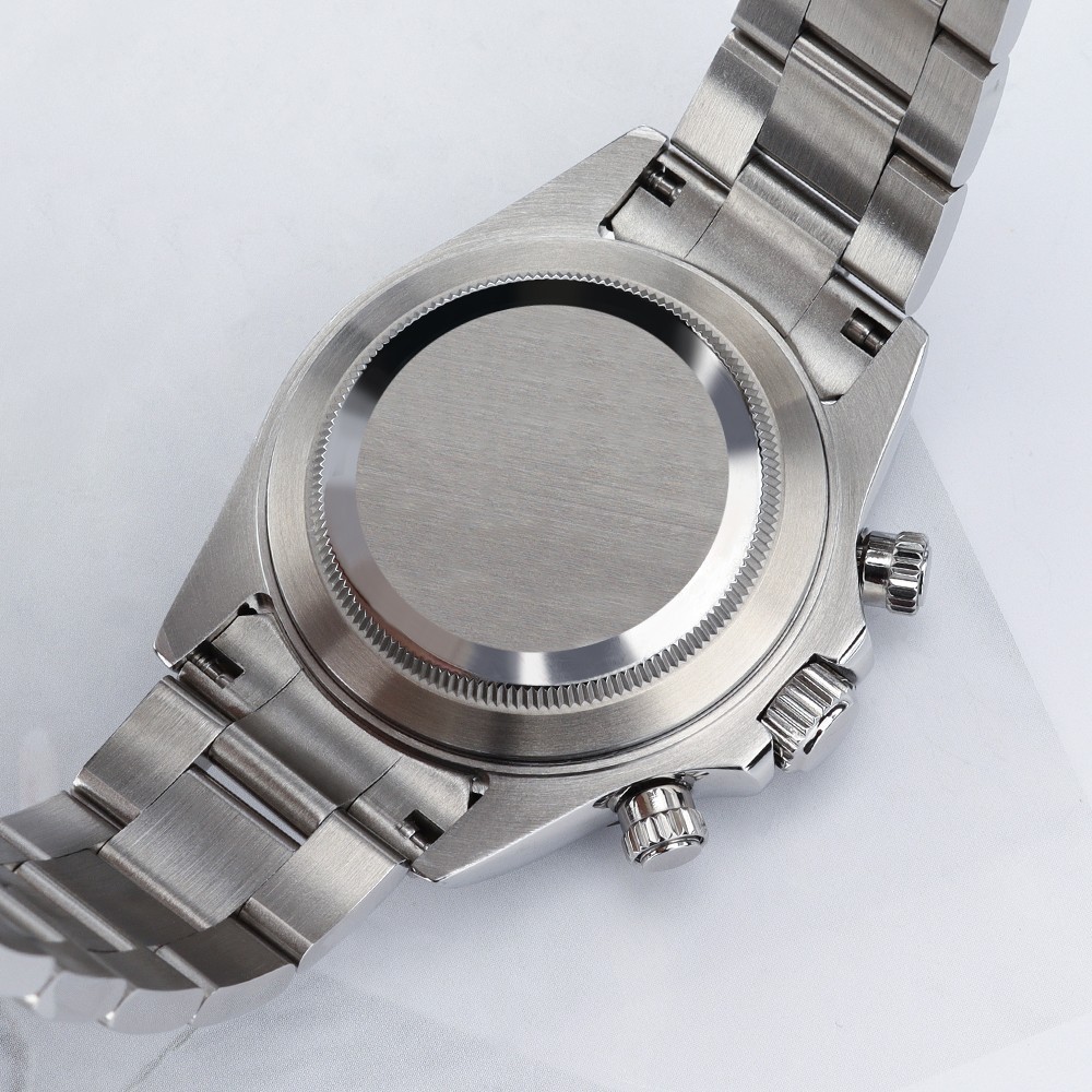 39mm Pilot Watch Case Band Classic Silver Quartz Sapphire For SII VK63 Movement