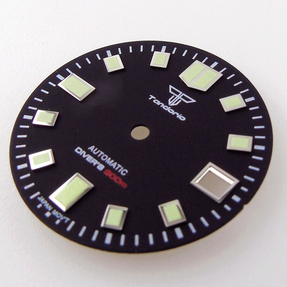 29mm Green Lume Sunburst Watch Dial Fit For NH35/NH35A Movement Date Window
