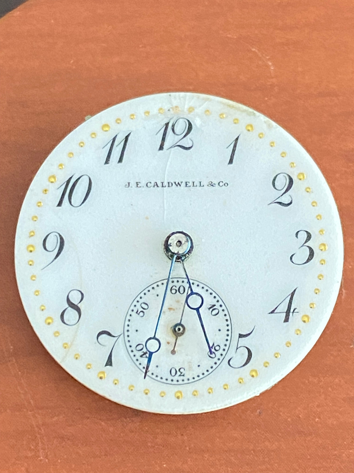 VINTAGE 25.32MM J.E. CALDWELL & CO. LONGINES POCKET WATCH MOVEMENT, GOOD BALANCE