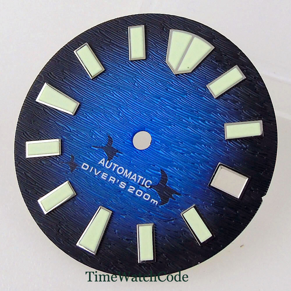 29mm Watch Dial Face Fit for NH35 NH36 Movement 3H 3.8H 4.1H Crown Green Lume
