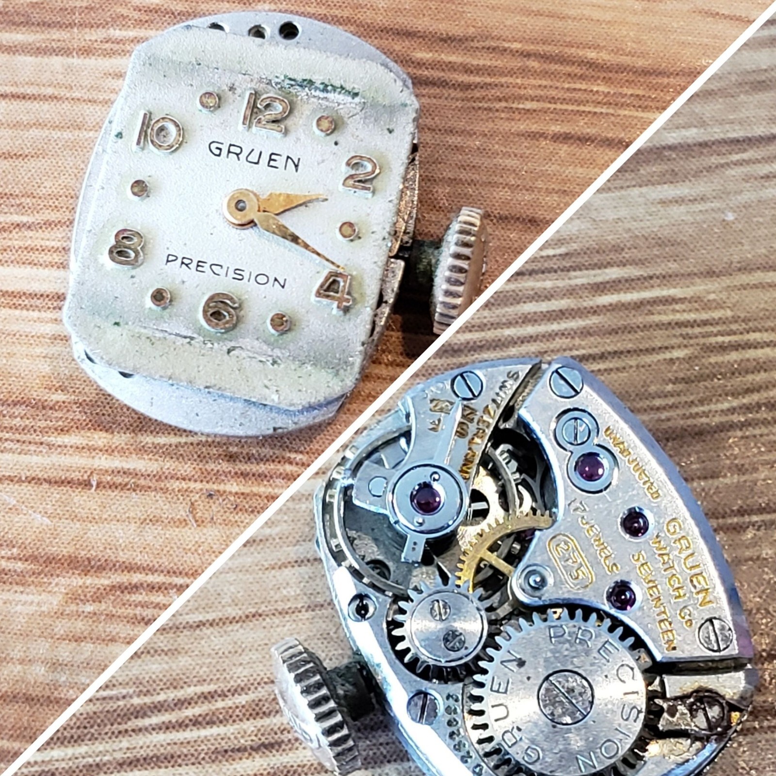 Vintage Gruen Precision 275 17 Jewel Veri-thin Swiss Watch Movement Numbered WP1