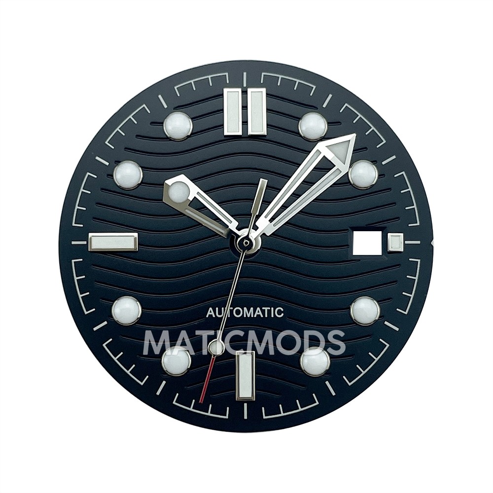 Black 31mm Watch Dial and Hands for MIYOTA8215 Mingzhu DG2813 SM300 Master Style