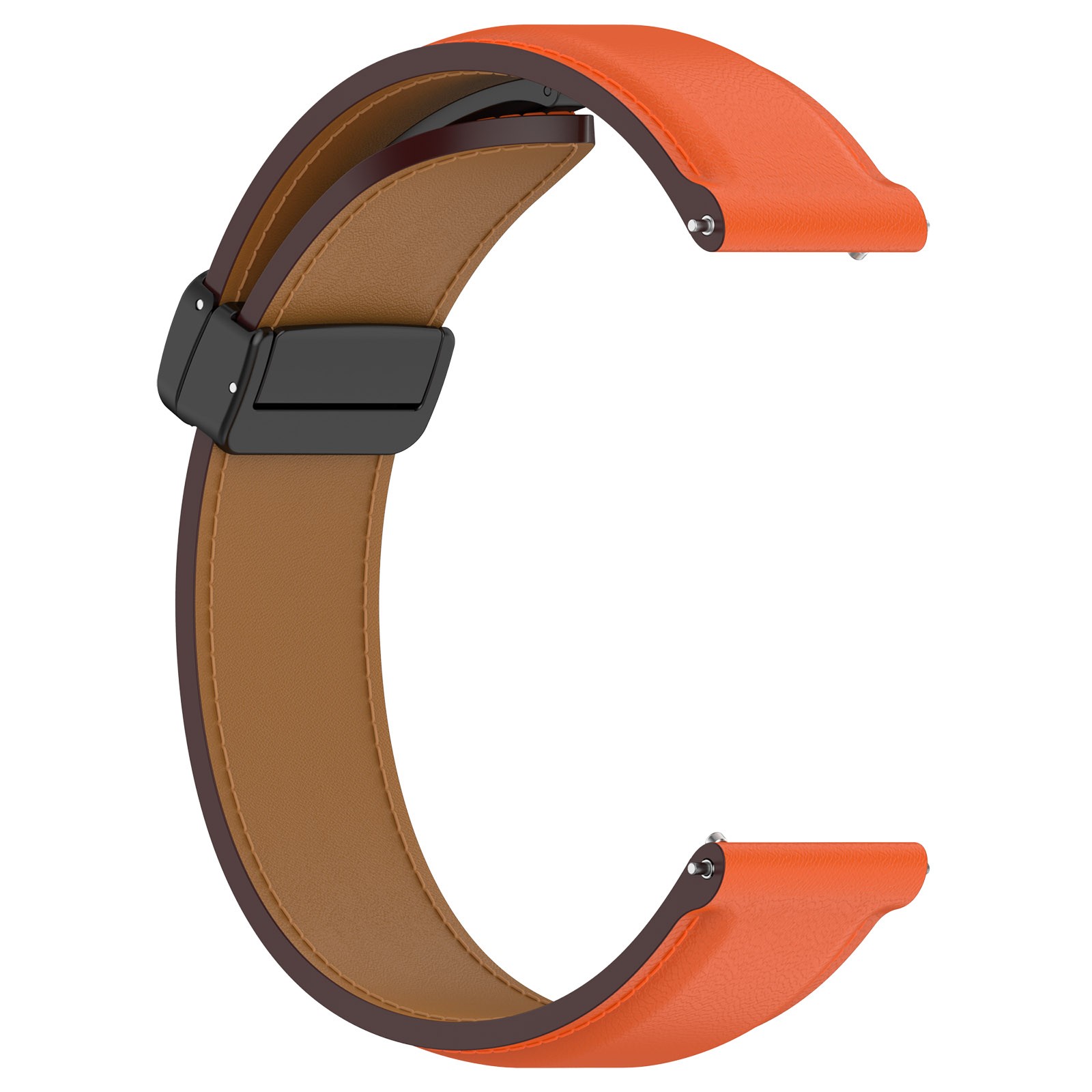 Leather Watch Strap with Folding Buckle for Huawei/Samsung Galaxy/Amazfit Series
