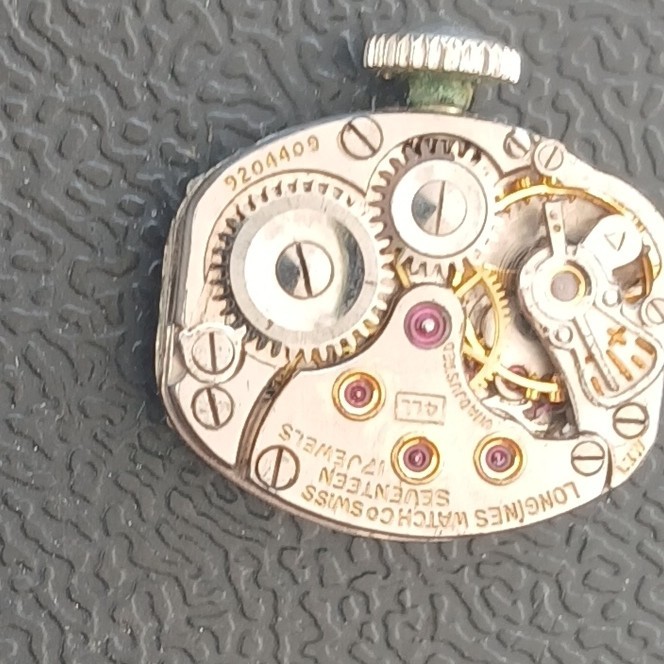 Longines 4LL watch movement, small, ladies, Swiss, partially disassembled, 1952