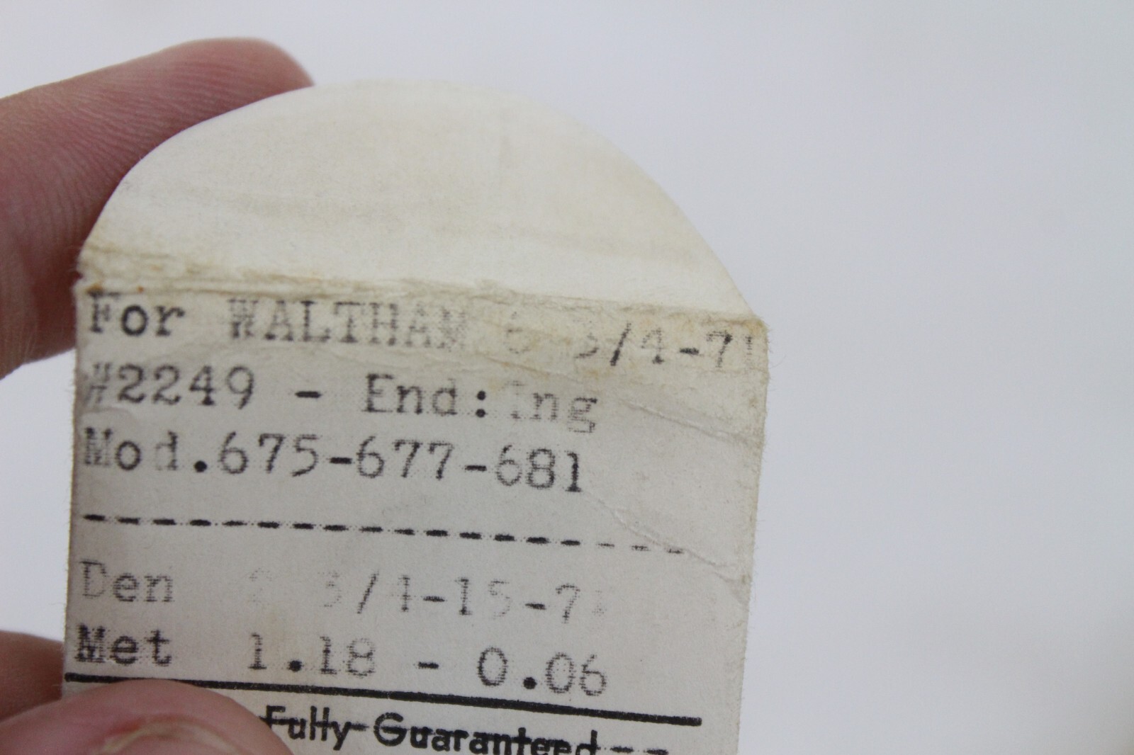 New Watch Flexelit Mainspring Part Waltham #2249 Mod. 675-677-681 1.18 – 0.06