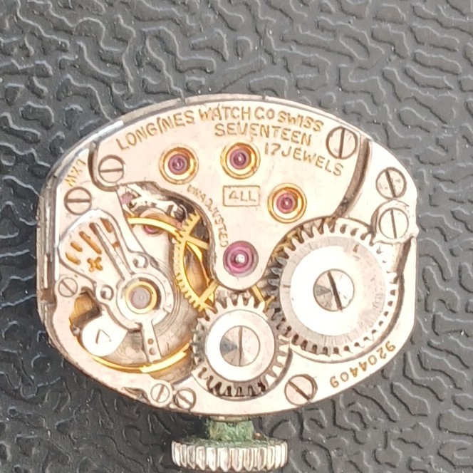 Longines 4LL watch movement, small, ladies, Swiss, partially disassembled, 1952