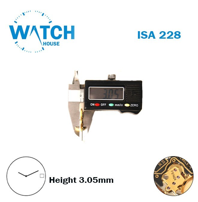 ISA 228 FENDI Swiss Quartz Watch Movement-2 Hands-White Disk At 3-Height:3.05mm