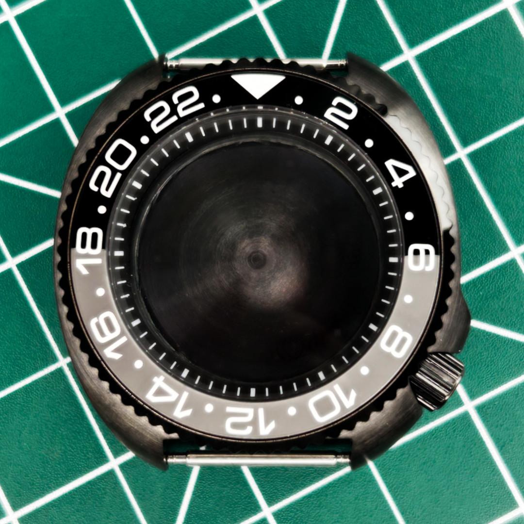 40mm Sapphire Glass PVD Brushed Ceramic Bezel Watch Case fit NH35 NH36 movement