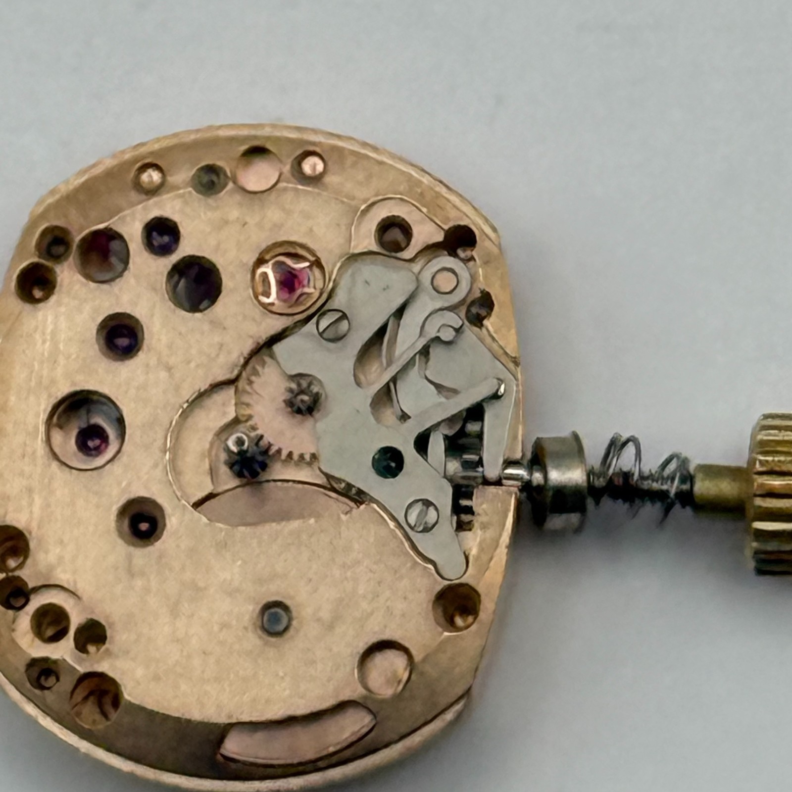Omega 485 Watch Movement Cabochon Tiger’s Eye Crown Ladies Swiss Parts 15.5mm